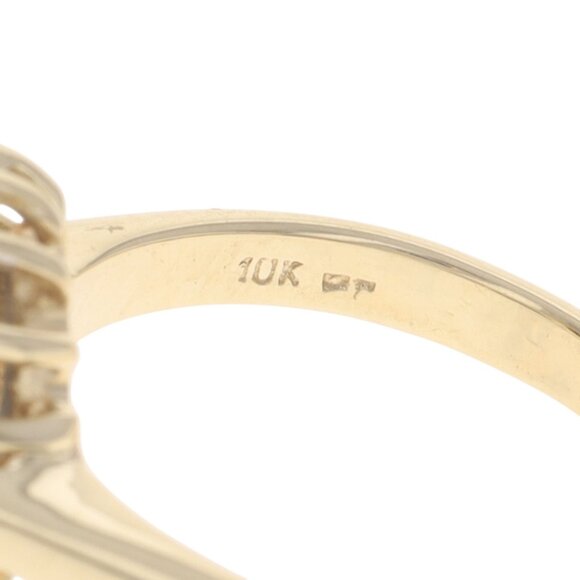 Yellow Gold Sapphire Diamond Halo Ring - 10k Oval 1.75ctw - Picture 6 of 6